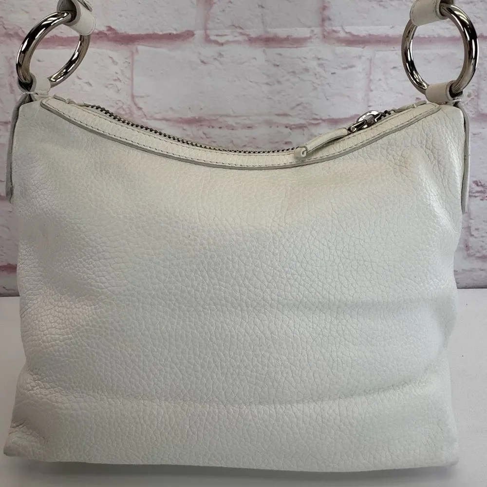 Prada Embossed Logo White Daino Vitello Shoulder Bag - Picture 4 of 15